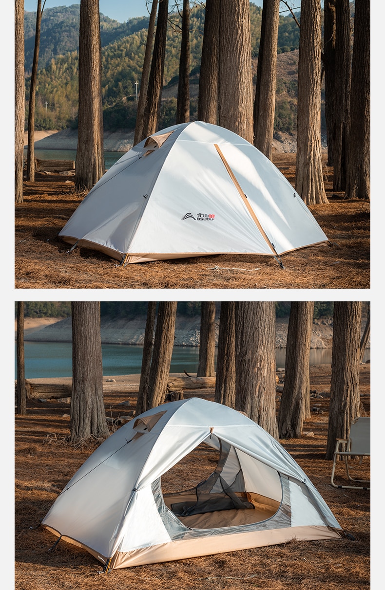 Cheap Goat Tents BSWolf Camping Tent Travel Backpacking 1 2 Person Tent  4 season Winter Skirt Tent Double Layer Waterproof Portable for Fishing   